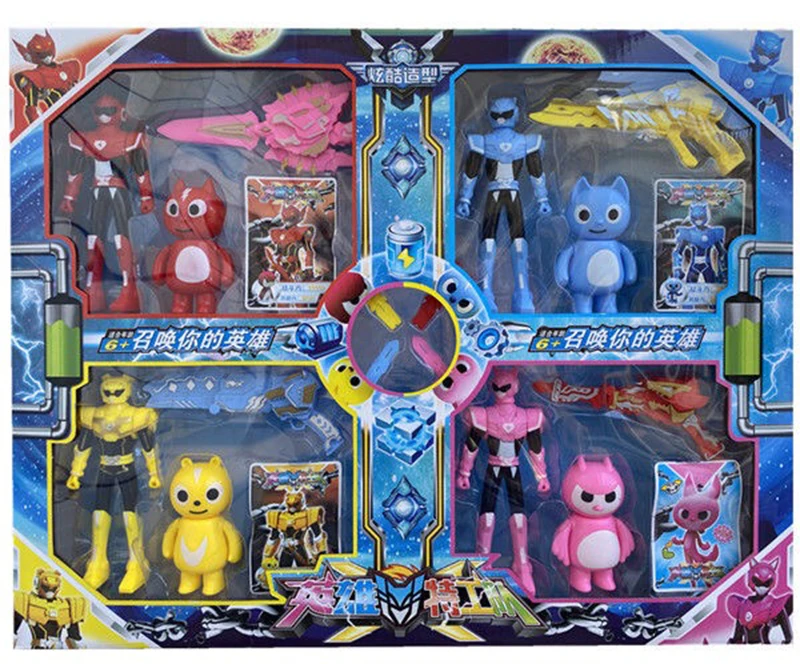 10pcs/set Hotsale MiniForce X Volt Transformation Toys MiniForce Action Figure Plastics Toy Kids Toys Christmas Gift