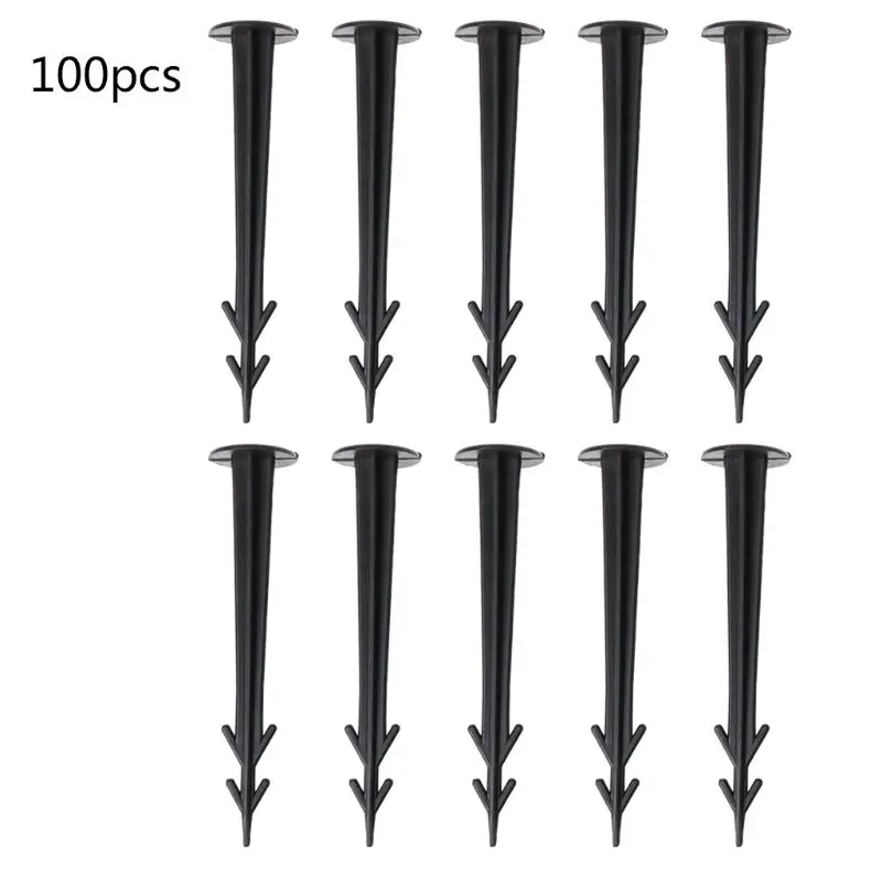 

100Pcs Plastic Garden Cover Cloth Securing Stakes Spikes Lawn Pins Pegs Sod Staples Anchoring Fixing Landscape