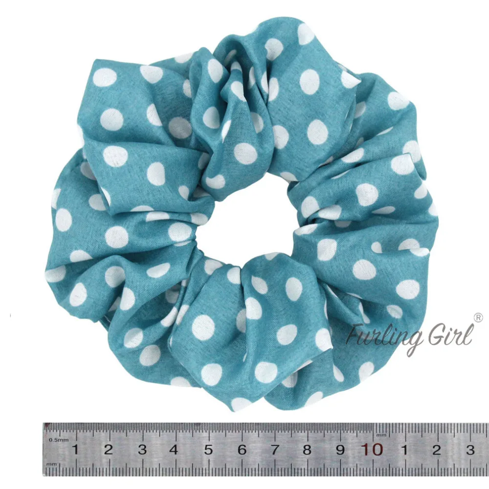 Furling Cô Gái 1 Áo Chấm Bi Voan Tóc Scrunchies Đuôi Ngựa Giá Đỡ Dây Buộc Tóc Bobble Thun Cột Tóc Nữ Phụ Kiện Tóc