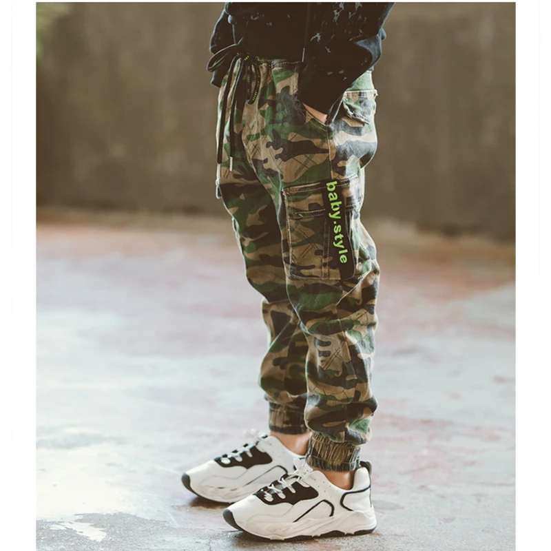 2022 Boys Camouflage Joggers Casual Cargo Pants for Boys Kids Cotton Trousers Clothes Teenage Boys Joggers Clothing 3-14 Years