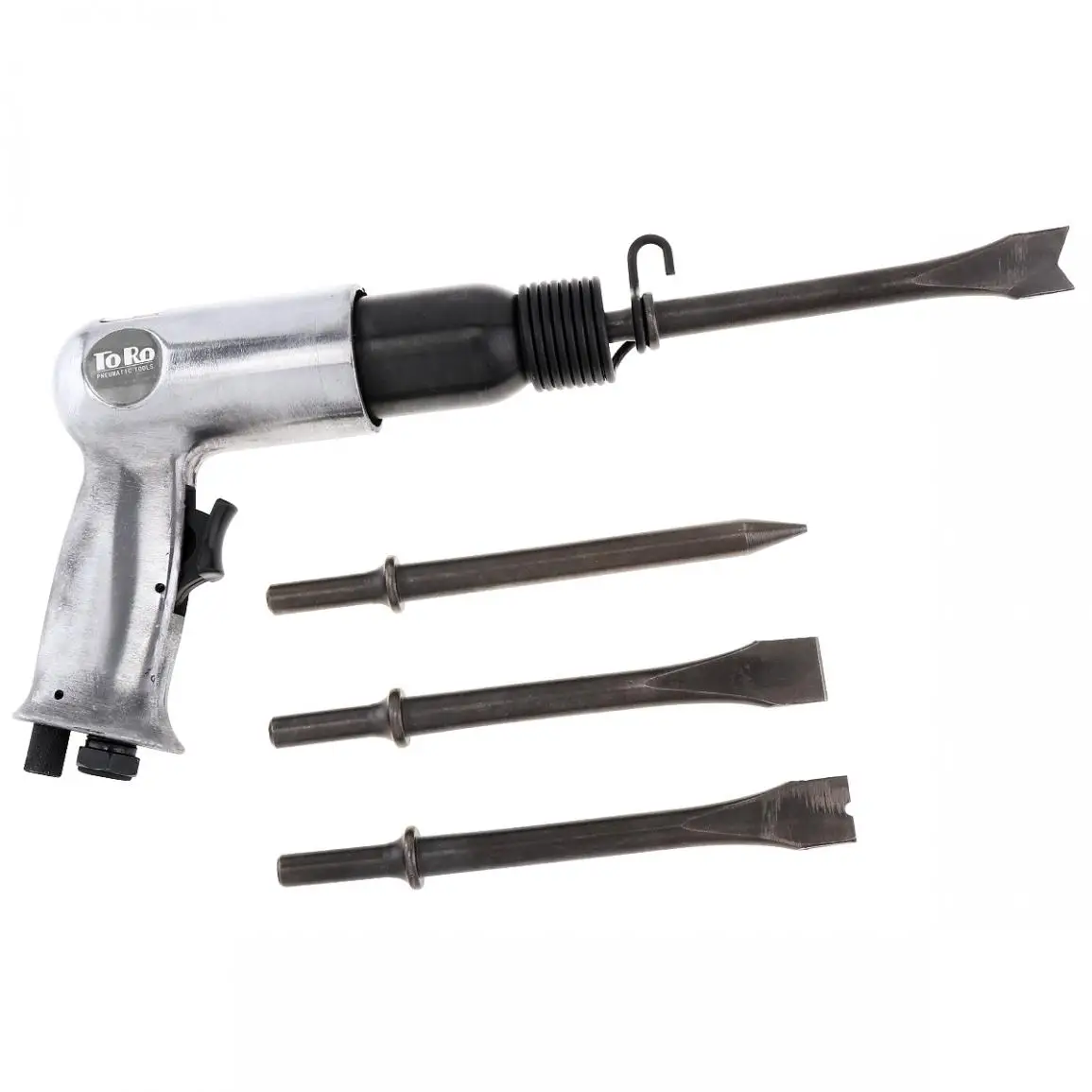 4pcs/5pcs Hard 45# Steel Solid Short Long Air Chisel Impact Head Support Pneumatic Tool Accessories for Cutting Rusting Removal