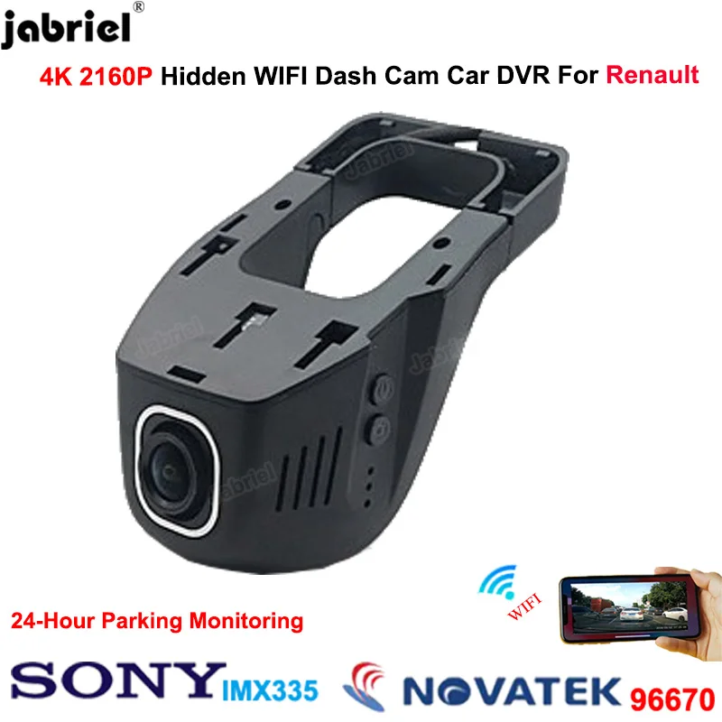 4K Wifi Car DVR Dash Cam Camera 2160P Driving Recorder for Renault megane clio  duster Arkana Kangoo Twingo Koleos Captur KADJAR