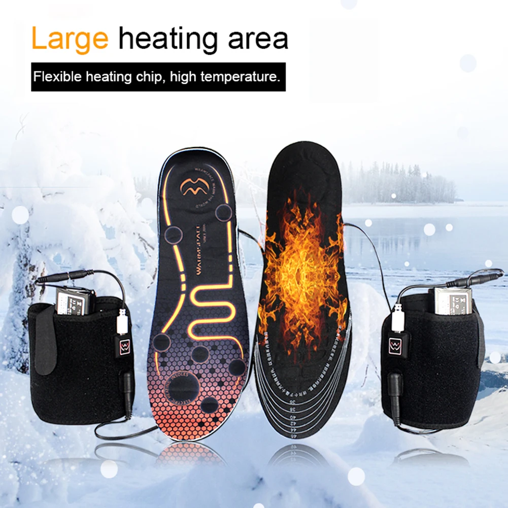 Thermoregulating Electric Heating Insoles, Sports Shock Absorption, Foot Protection, Winter Skiing Waterproof And Warm Insoles