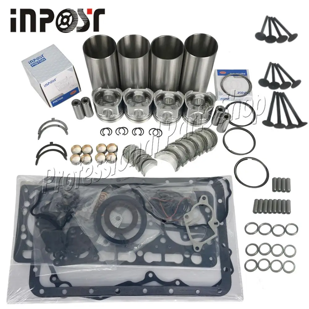 V3600 V3600T V3600DI-T Overhaul Rebuild Kit For Kubota With Valves Head gasket