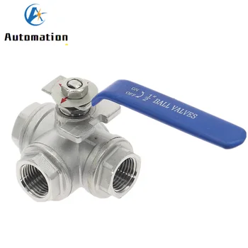 304ステンレス鋼三方ボールバルブlタイプt型1/4 