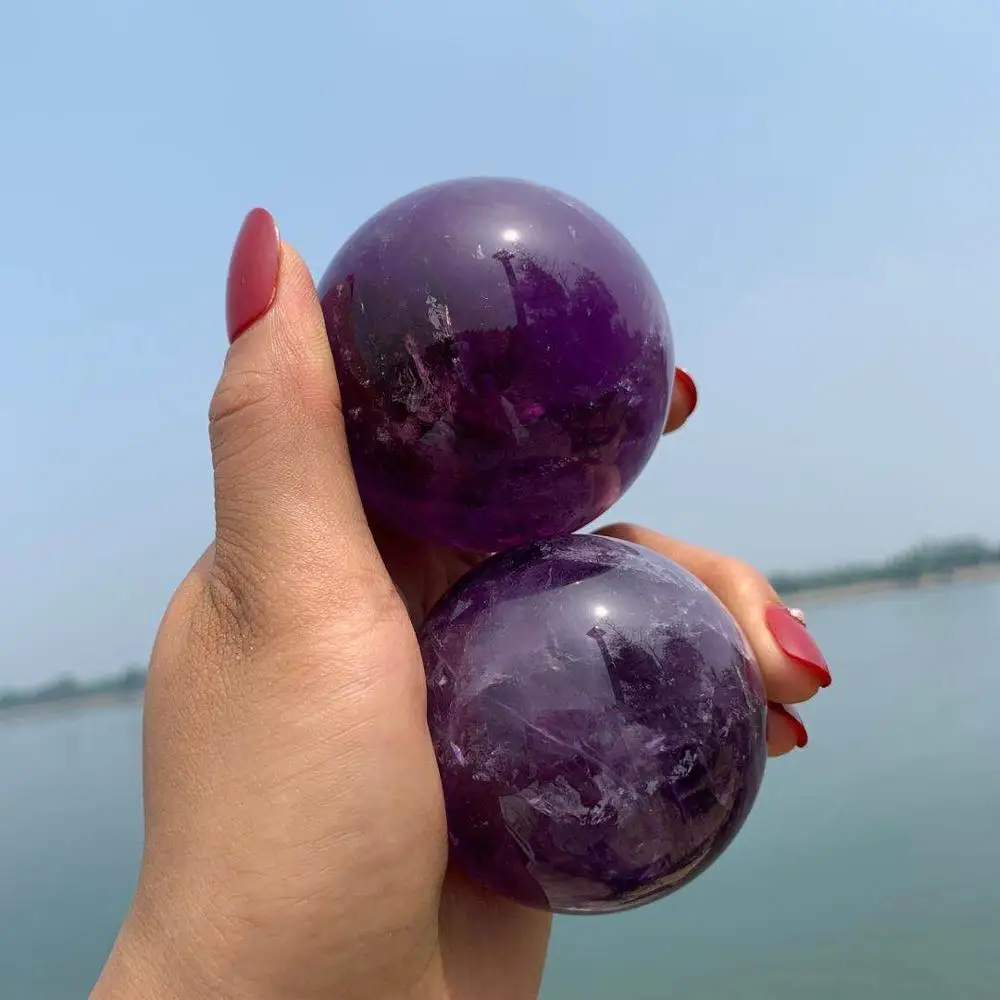 

beautiful 100% natural amethyst quartz Crystal gemstone sphere Metaphysical chakra healing crystal for lover