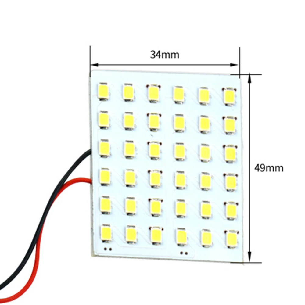 LED Auto Dome Panel Light Car Interior Reading Lamp Roof Bulb With T10   C5W Festoon 2 Adapter Base 36SMD 2PCS