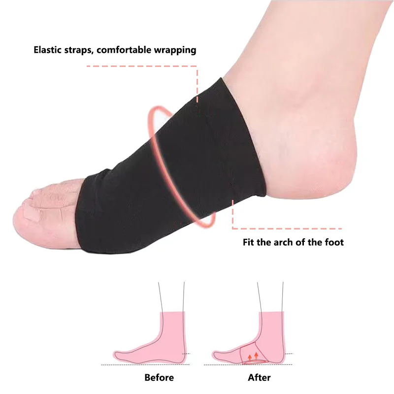 1 Pair Flat Feet Orthopedic Socks Arch Support Plantar Fasciitis Unisex Correction Foot Pad Massage Relieve Pain Foot Care Tool