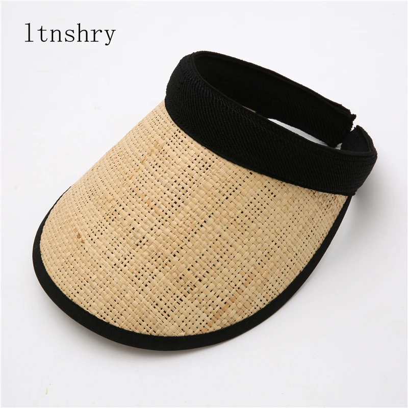 

New Summer Woman Sun Hats Anti-UV Female outdoor Visor Caps Hand Made Straw Cap Casual Shade Hat Empty Top Hat Beach cap