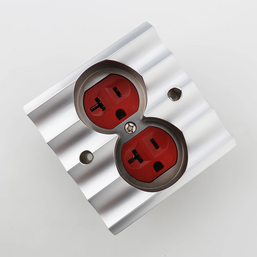 

New Viborg VM02G Pure Red Copper Gold Plated US AC Power Receptacle Wall Outlet Copper Socket 20A 125V AC