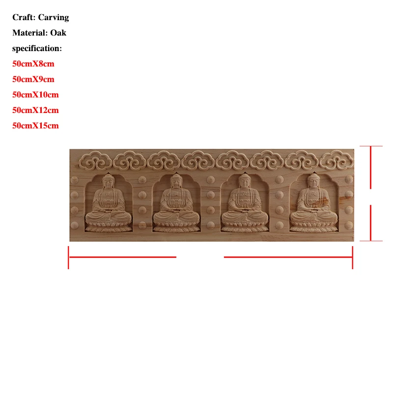 RUNBAZEF Buddha Statue Ornamental Modern Antique Wood Lines Carving Decal Long Flower Wooden Corner Window Doors Hot Sale NEW