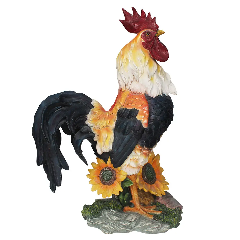 

Big Cock Ornaments, Farm Outdoor Courtyard, Entrance, Living Room Environmental Resin Sculpture 11*7*17 Inches