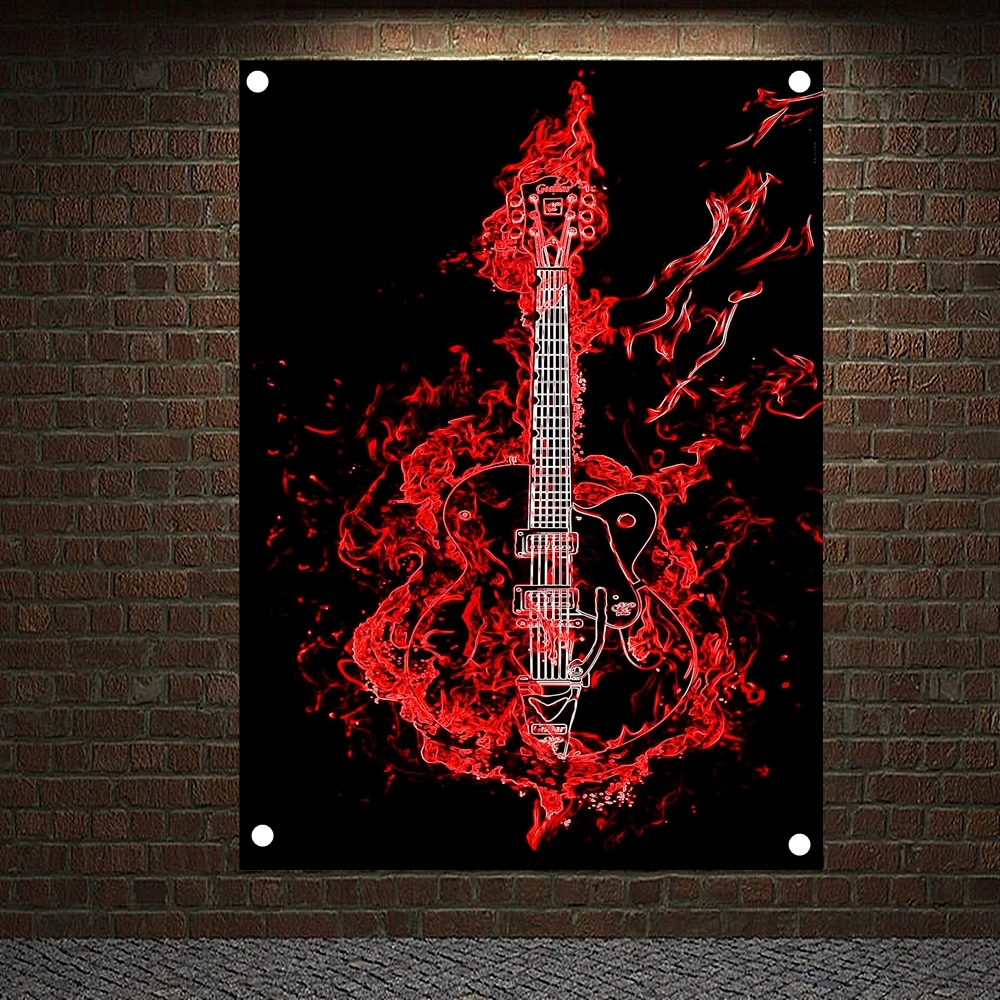 

Rock and Roll Pop Band Team Logo Concert Posters Flag & Banner Popular Music Theme Painting KTV Bar Cafe Home Wall Decoration L1