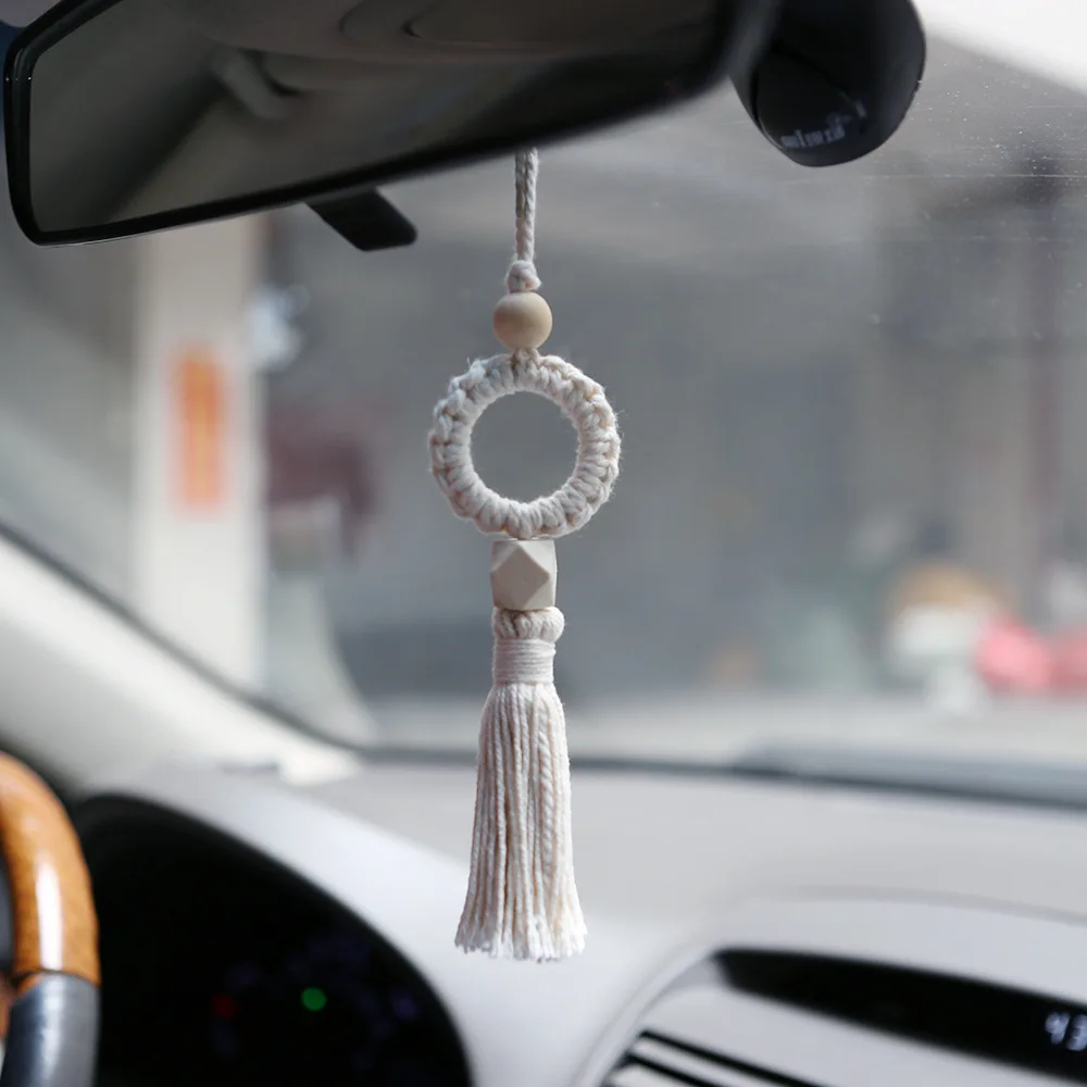 

Подвеска для автомобиля, декорирование салона, ручная работа, хлопок, богемный авто, зеркало заднего вида, подвесное украшение, ароматные аксессуары, подарок для девочек