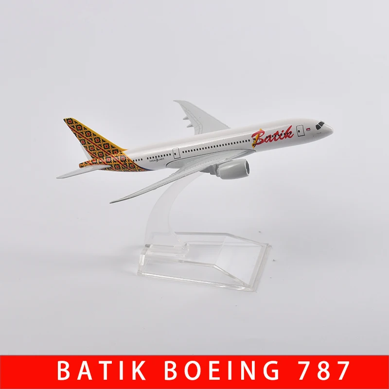 JASON TUTU 16cm Batik Air Boeing 787 Airplane Model Plane Model Aircraft Diecast Metal 1/400 Scale Planes Factory Wholesale