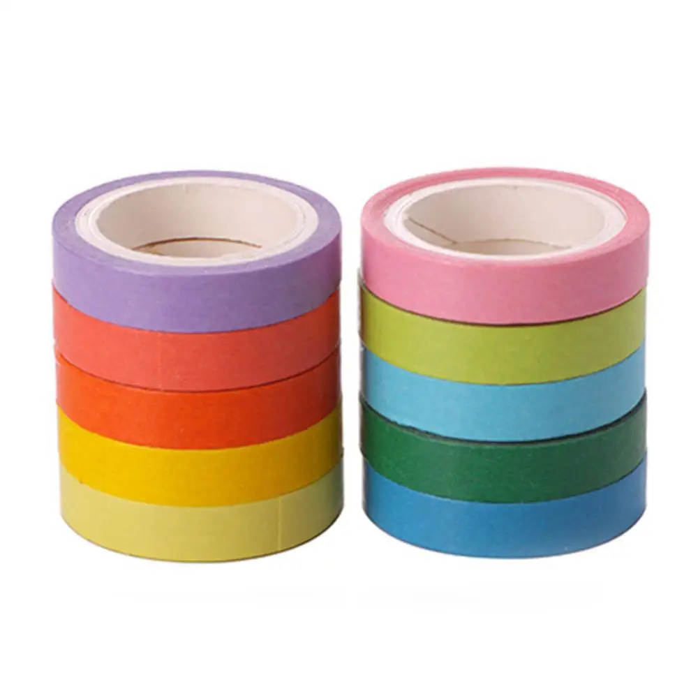 10Pcs Decorative Adhesive DIY Scrapbooking Diary Masking Washi Tape Stationery