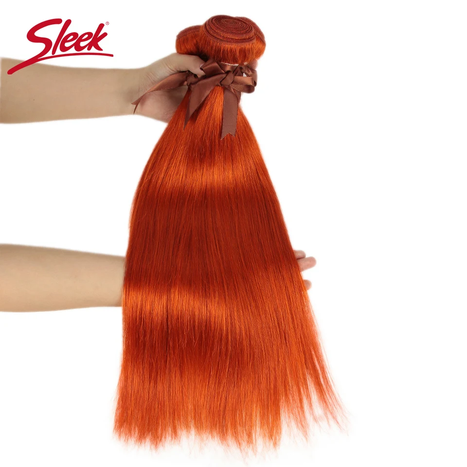 Bundles de cheveux humains raides brésiliens élégants pour femmes noires, extension de cheveux Remy, orange, blond, document rouge, vidéo