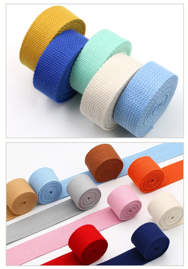 25mm Canvas Ribbon Belt Bag Thickening Cotton Webbing Canvas Webbing Knapsack Strapping Sewing Dog Collar Accessories