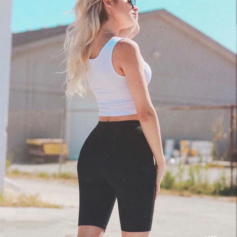 Seamless Shorts Women Summer Casual High Waist Fitness Cycling Shorts Black Sexy Skinny Sports Fashion Slim Bottoms Biker Shorts