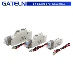 SMC Type high quality 5 port 2 Solenoid Valve SY3120 SY5120 SY7120-4LZD/5LZD/6LZD Normal Closed Internal Pilot Automation Valve