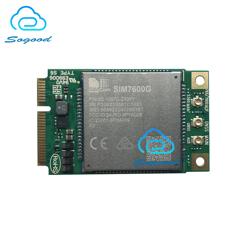 SIMCOM SIM7600 SIM7600G MINI PCIE LTE CAT1 multi-band LTE-FDD/LTE-TDD/HSPA+/UMTS/EDGE/GPRS/GSM CAT-M&NB-IoT module