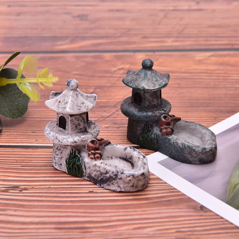 New Hot！Mini Pool Tower Statue Resin Craft Home Decor Miniature Fairy Garden Decoration Accessories Figurine Dollhouse Decor