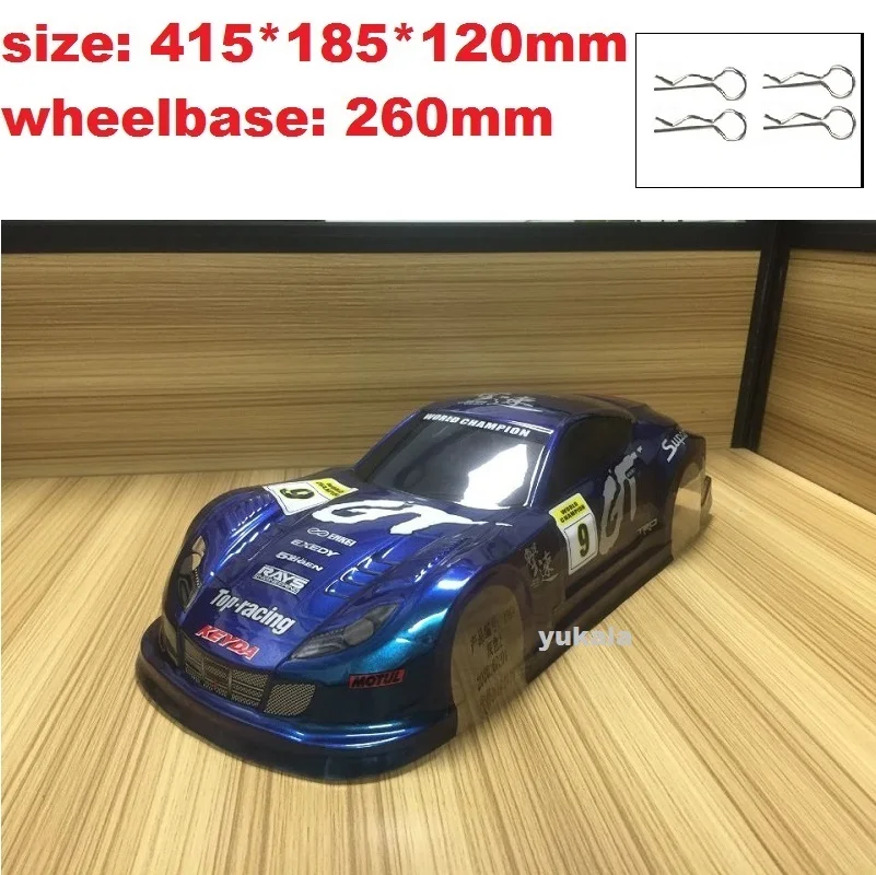 8 styles 1/10 RC cars body shell 180/190/195/200mm width Matte/gradient PVC RC shell for 1:10 RC on-road drift cars Touring hsp