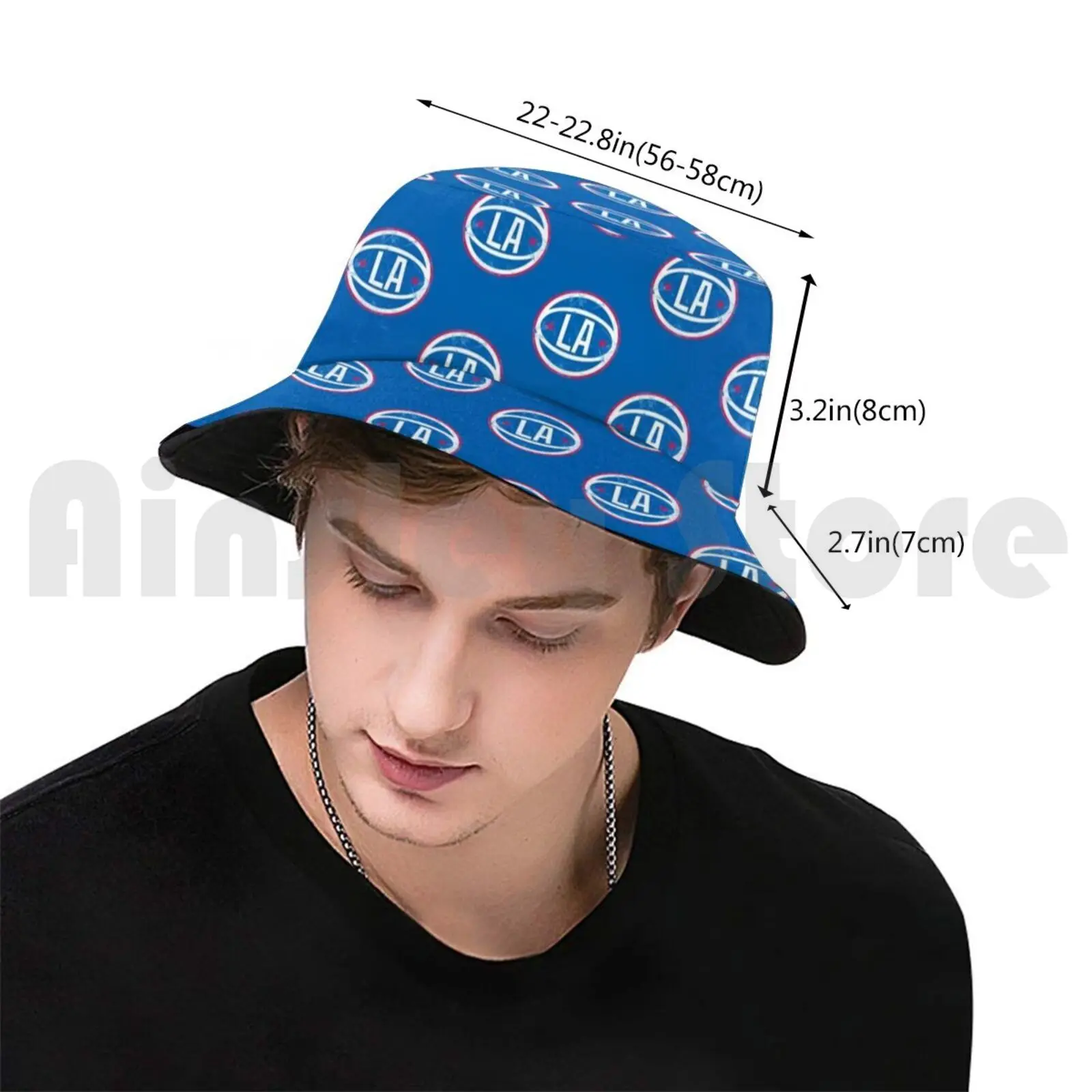 Lac Retro Ball-Blue Sun Hat Foldable UV Protection La Lou Will Lou Williams Vintage Retro Basketball Clippers