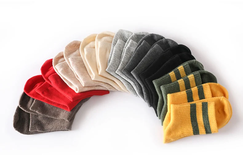 5 Paar Sets Winter-Kaschmirsocken für Damen, gestreift, aus Wolle, gestrickt, Unisex, warm, leicht, weich, hochwertige Socken für den Urlaub, 5 Stück/Set – Detail 2
