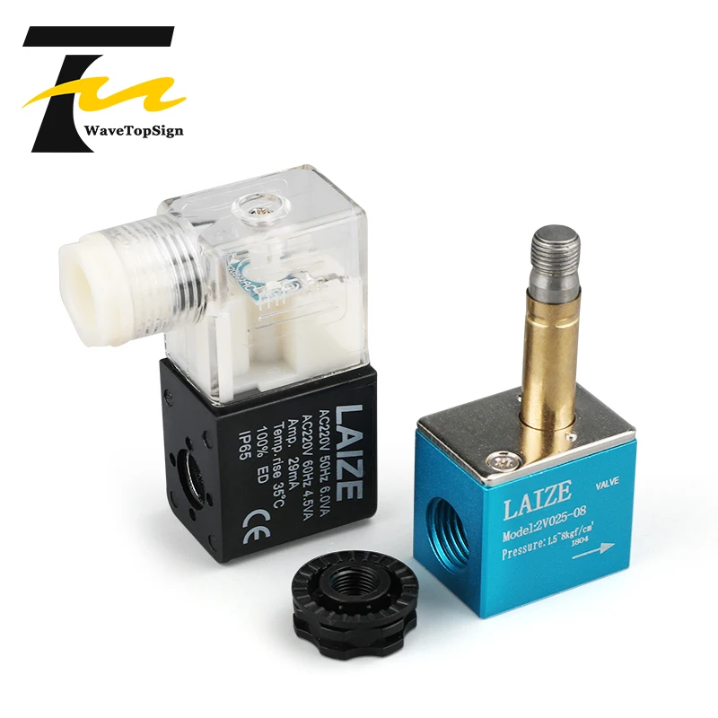 Zawór elektromagnetyczny WaveTopSign pneumatyczny 220V dwukierunkowy zawór cofania 2V025-08 zawór sterujący DC24V zawór elektroniczny