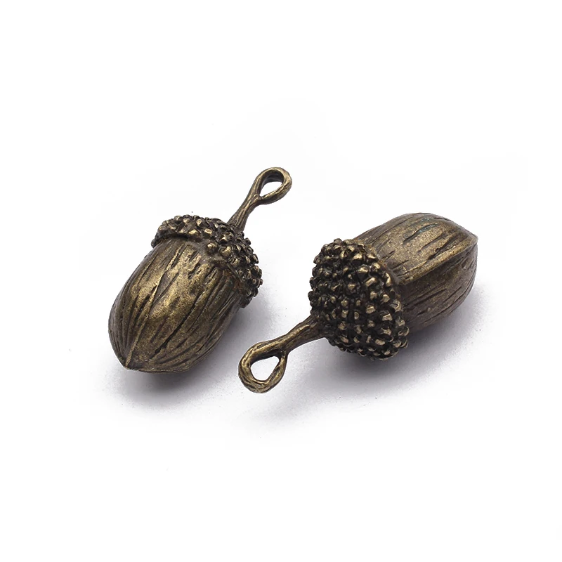 2Pcs/set Tibetan Silver/Bronze 3D Nut Acorn Charms Pendant DIY Necklace Jewelry Findings Making Women Handmade Crafts Gifts