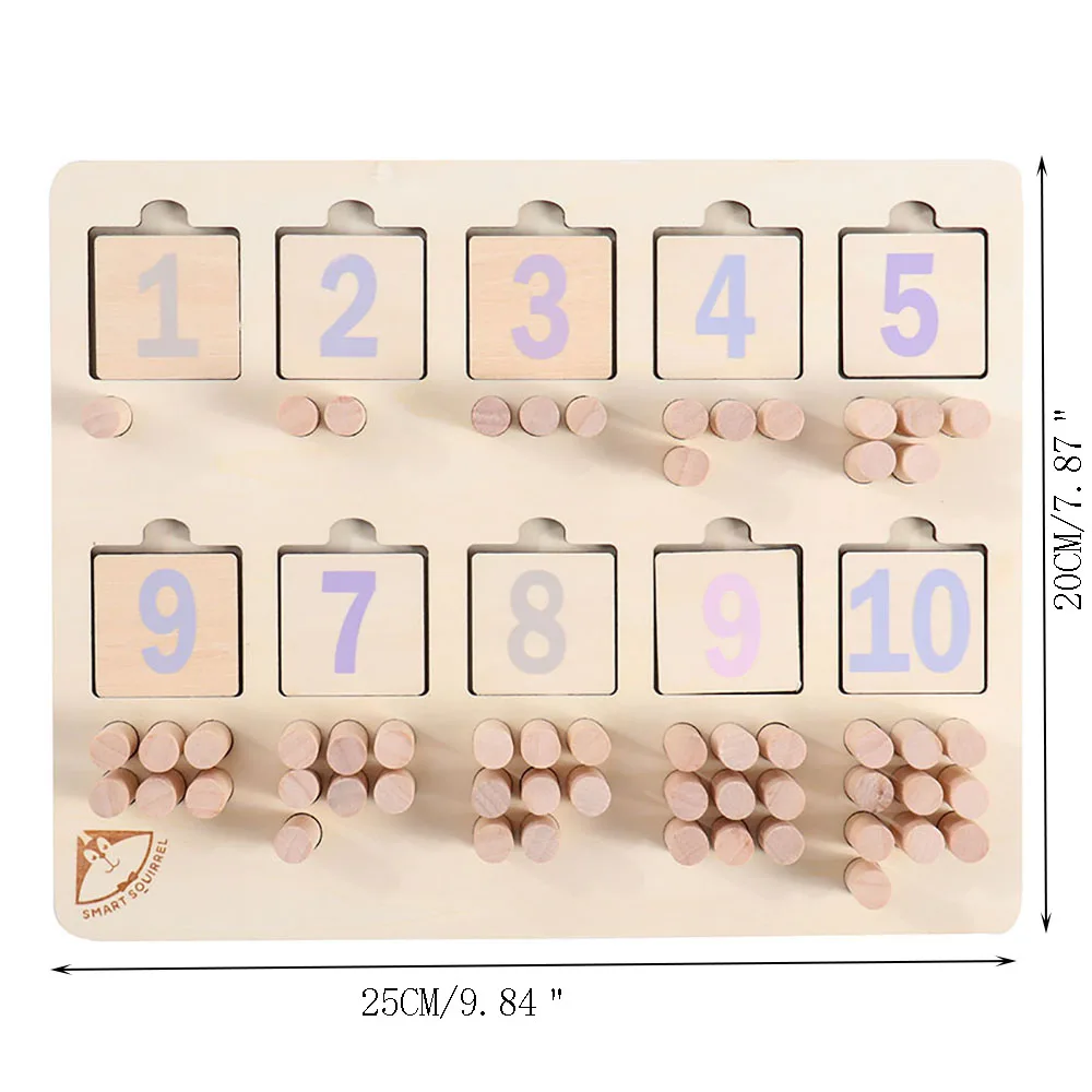 ペグナンバーボード木製1-10、モンテッソーリ就学前数学材料おもちゃ、幼児、子供のおもちゃ、カウント教育玩具