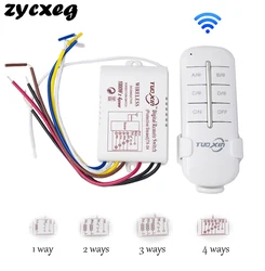 Digital Remote Control Light Switch Wireless ON OFF Remote Control Switch for Light Bulb Chandelier 220V RF433 1/2/3/4 Ways