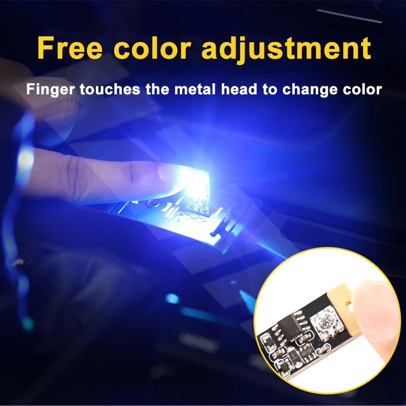 Auto lampada Decorativa ha condotto la Luce ambiente dell\'automobile del usb di controllo di voce di ritmo lampadina touch gradiente colorato auto