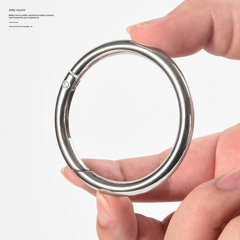 6cm Silver Metal Keychain with 1 Big + 9 Small Rings