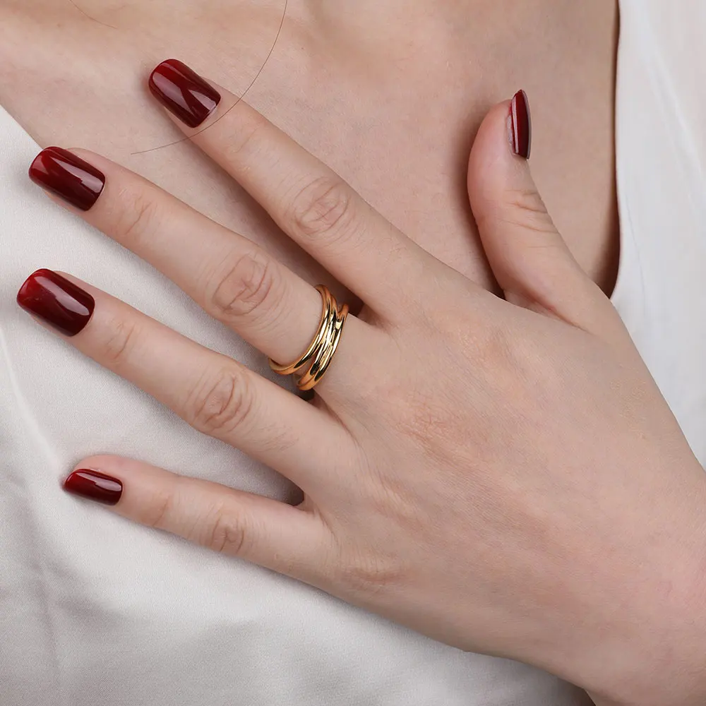 Женское кольцо в стиле панк, с вырезами