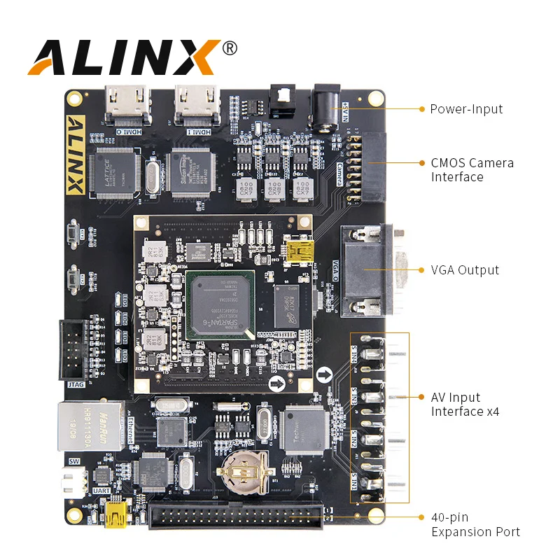 Alinx av6045: xilinx spartan-6 xc6slx45 fpga placa de processamento de imagem de vídeo hdmi entrada saída 1080p