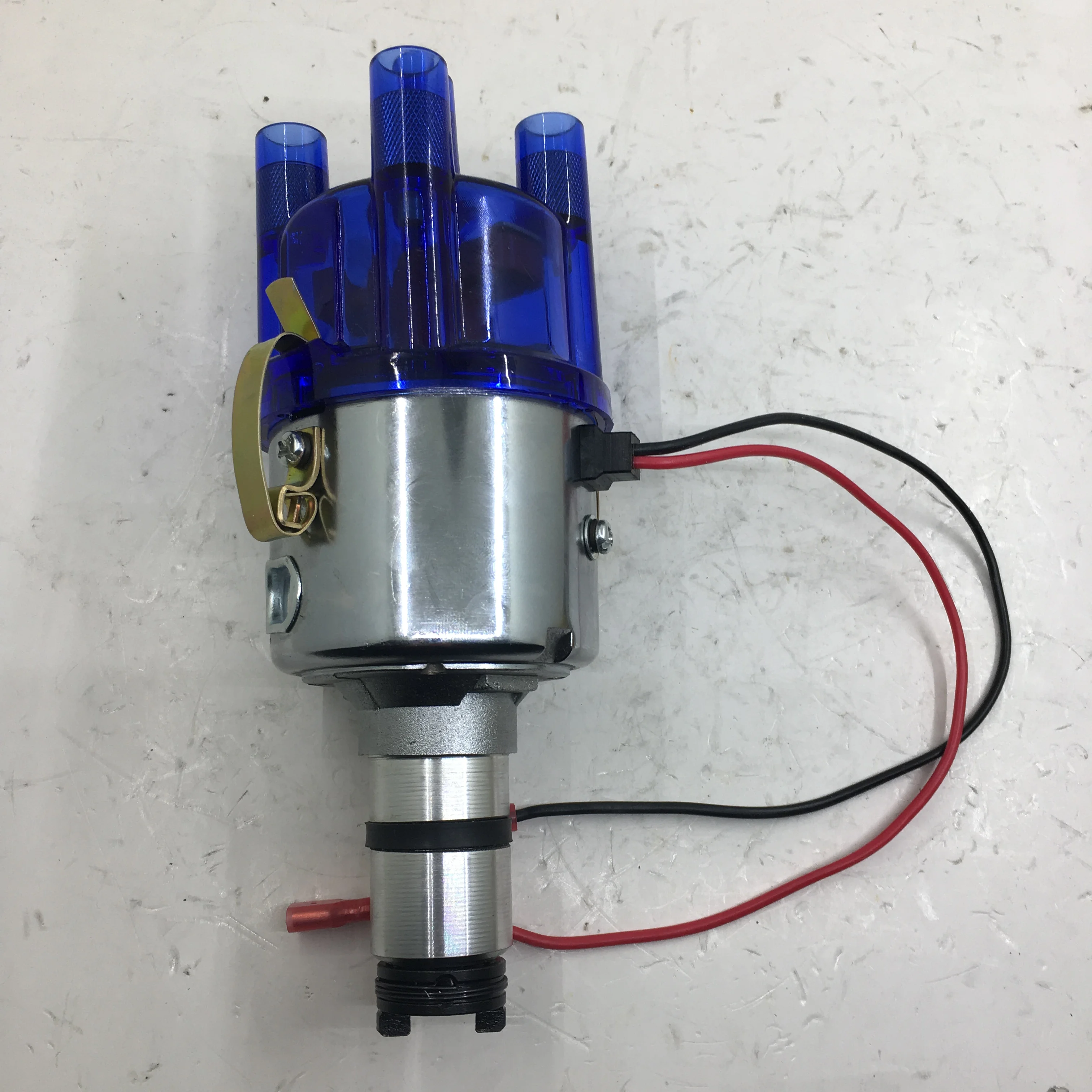 SherryBerg complete electrical CENTRIFUGAL DISTRIBUTOR for EMPI 9428 CHROME 009  STOCK CURVE for VW BUG GHIA THING BUS blue cap