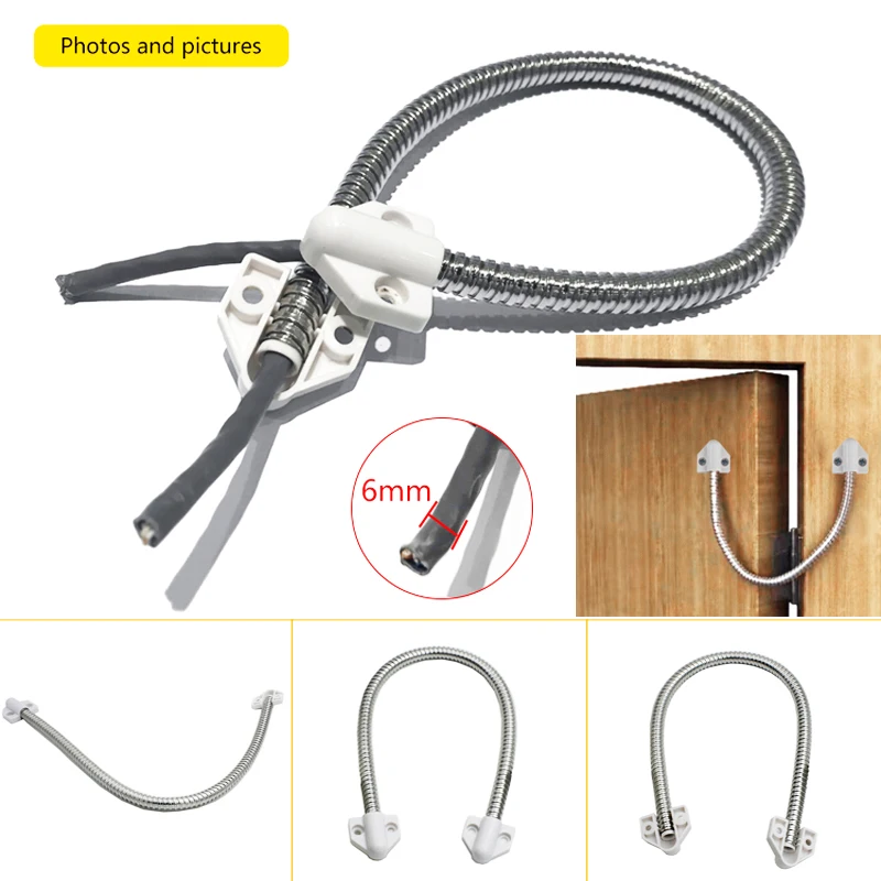 Door Loop Exposed Mounting Protection Sleeve Access Control Cable Stainless Steel Hidden Wire Line Protect Armored Metal Tube