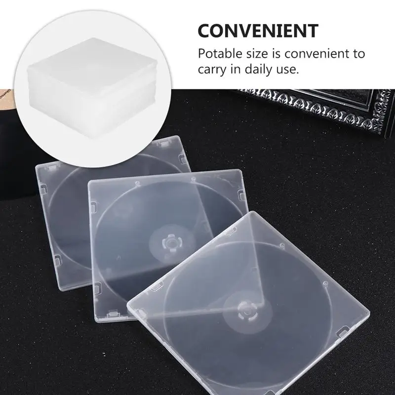 25Pcs Ultrathin DVD Case Transparent Cd Case Portable CD Storage Box for Home Cinema