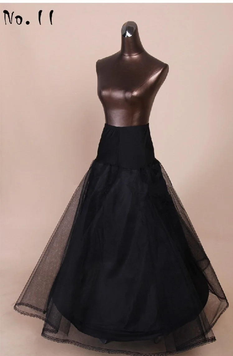 Preto a linha sereia casamento petticoat underskirt deslizamento