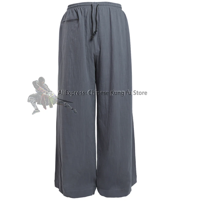 Soft Cotton Buddhist Monk Shaolin Kung fu Pants Wushu Tai Chi Training Trousers Buddhism Meditation Qigong Clothes