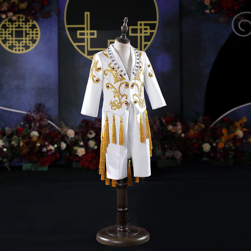 Spring Summer Models Catwalk Palace Boys Evening Dress Costumes Saudi Arabia Dubai Prince'S Tuxedo Pageant Dresses For Children