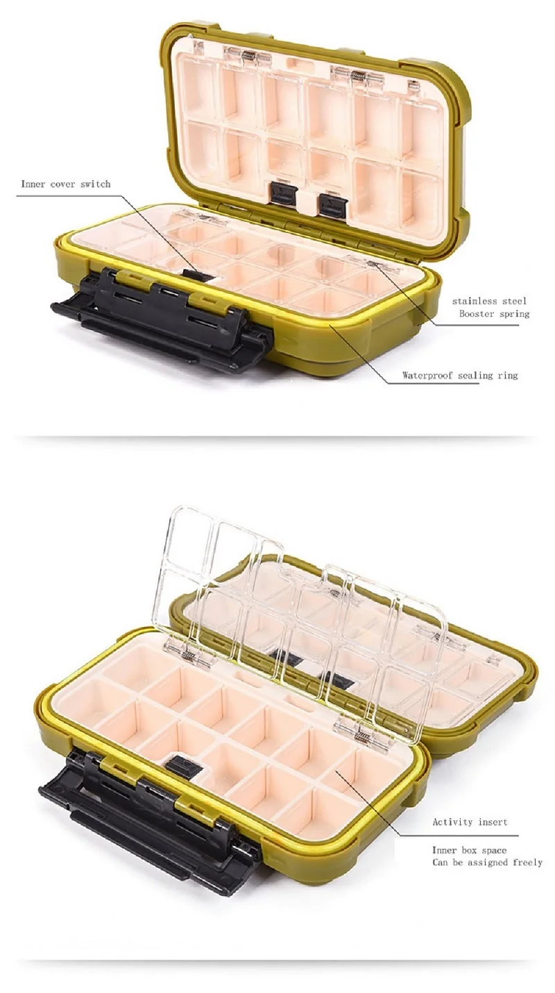 Waterproof Fishing Tackle Box Hooks Lures Accessories Box For Fishing Tool Storage Box Doublex Sided Carp Fishing Goods Boxes