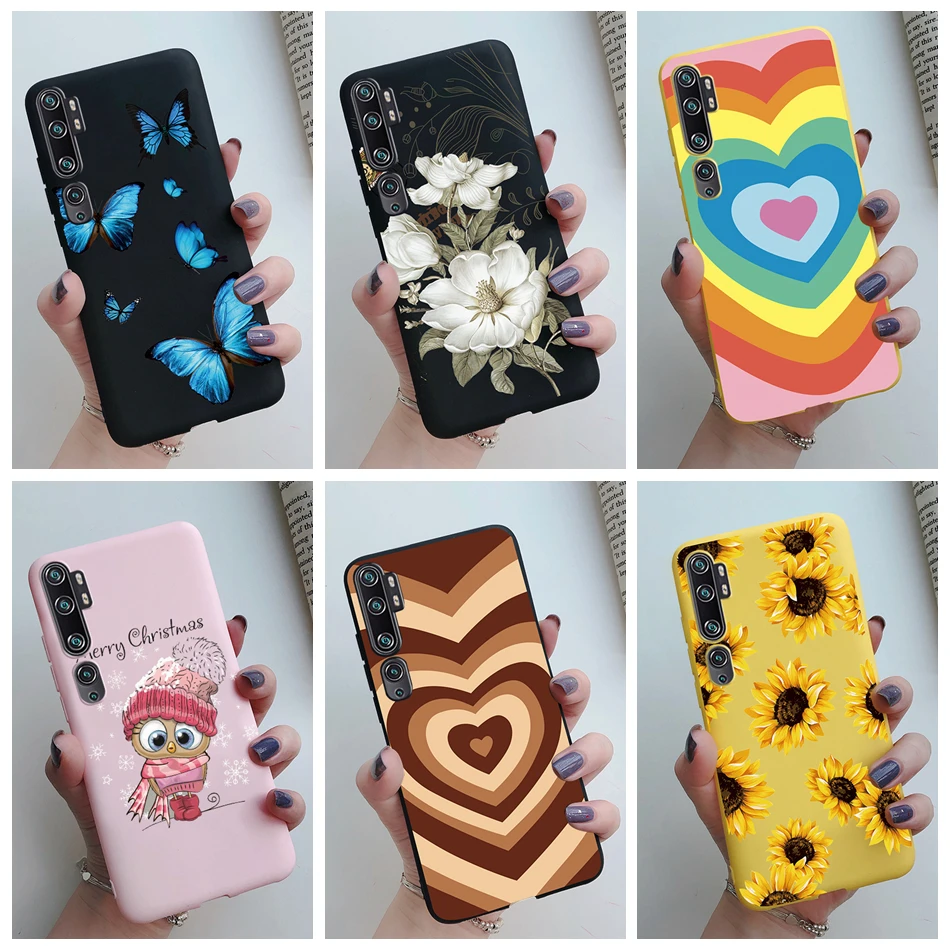 Love Heart Sunflower Case for Xiaomi Mi Note 10 Pro Case Bumper Silicone Back Cover for Xiomi Xiaomi Mi Note 10 Note10 Pro Case