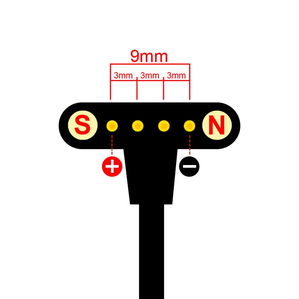 Global Shipping Universal T-Shape Magnetic Data 4-pin 9mm Smart Watch Wristbands Backup Charging Support DM98/LemX10/DM20