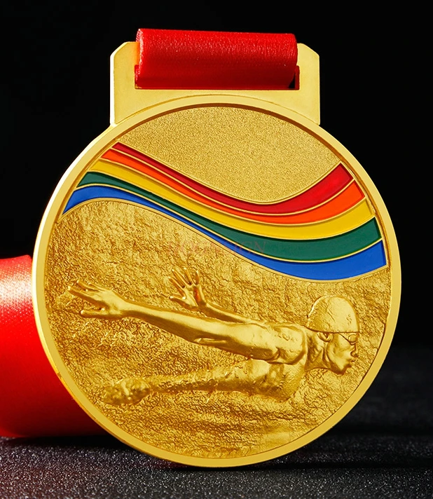 

Swimming Competition Medals Listed Runner-up Third Place Gold And Silver Bronze Medal Commemorative Metal Medal 2021