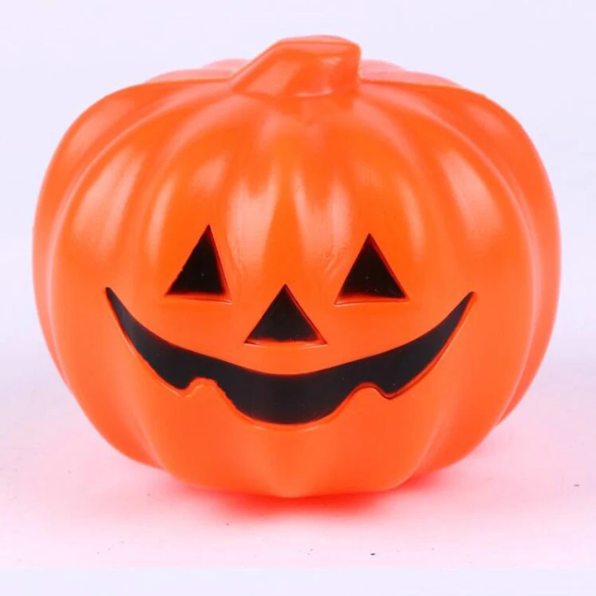 LED Face Pumpkin Lights Orange Pumpkin Lights LED Battery Operated Halloween Decoration Glowing Face Pumpkin Lantern