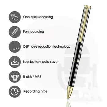 Vandlion Digital Voice Recorder Pen 8GB 16GB Voice Recorder MP3 Player Lossless Recording Stereo Sound Dictaphone V6