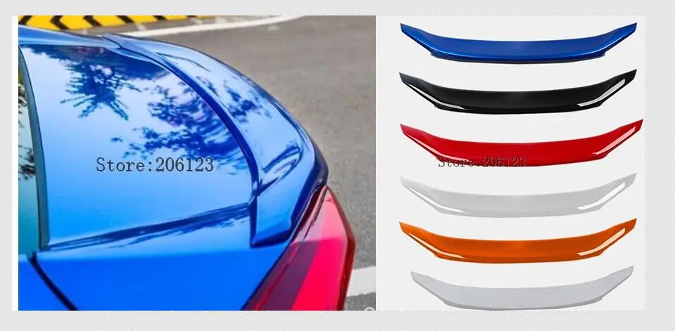 PAINT ABS CAR REAR WING TRUNK LIP SPOILER FOR Honda Civic 2016 2017 2018